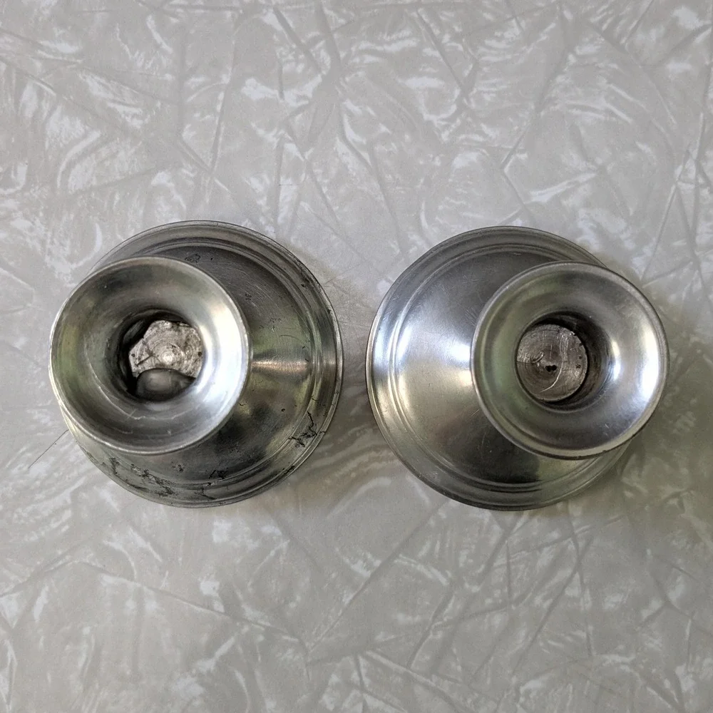 Towle Newburyport Pewter Candlestick‎ Holders Set of 2 Vintage 7500 Silver Tone